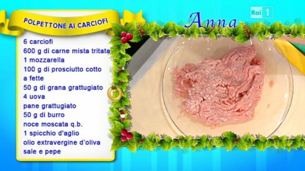 La Prova Del Cuoco Ricetta Polpettone Ai Carciofi Di Anna Moroni