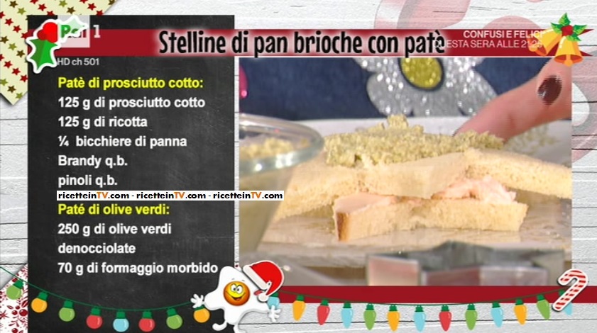 La prova del cuoco  Ricetta stelline di pan brioche con patè di Anna Moroni