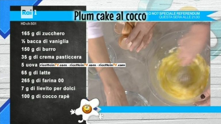 La Prova Del Cuoco Ricetta Plum Cake Al Cocco Di Anna Moroni